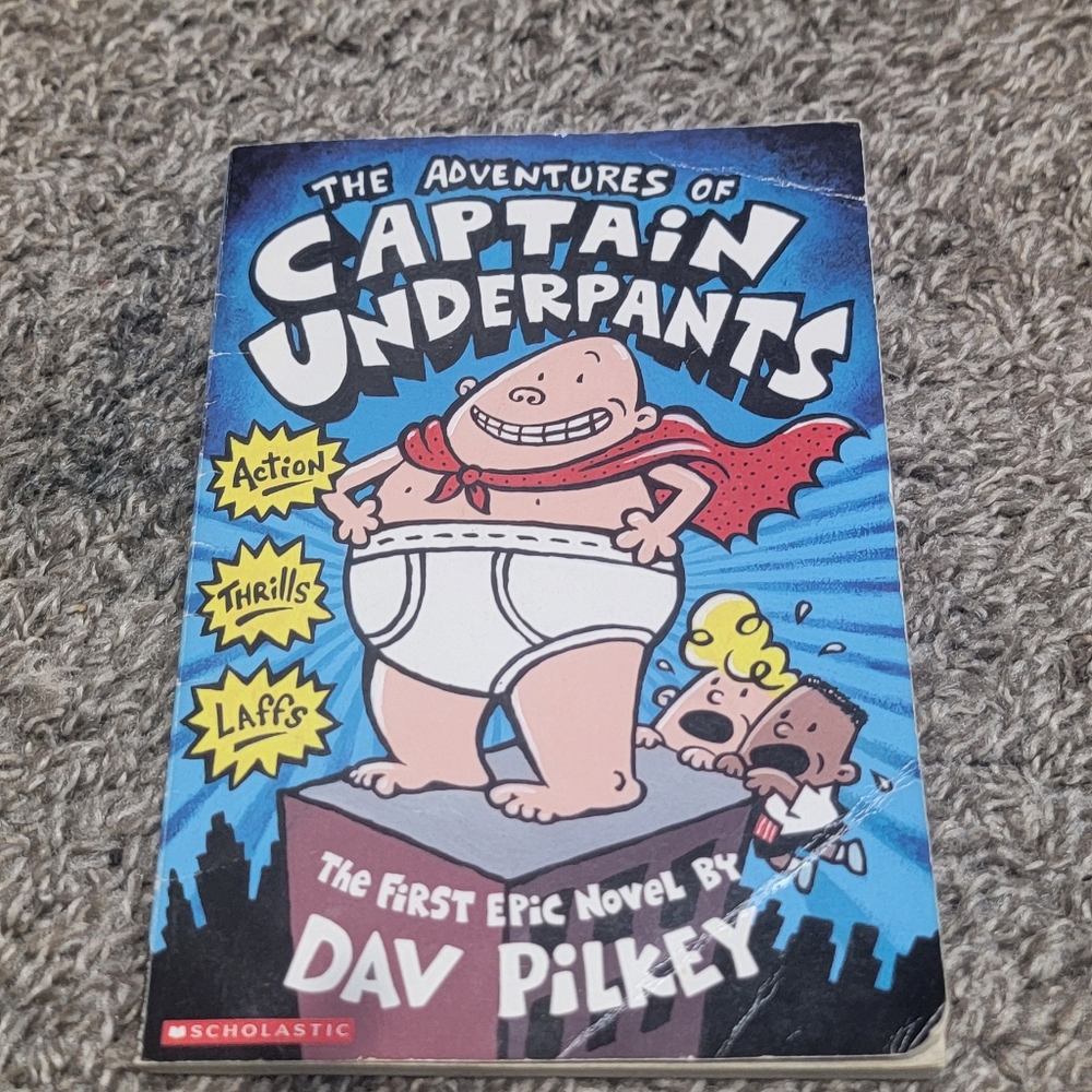 Scholastic Captain Underpants Book with Blue and Red Cover
